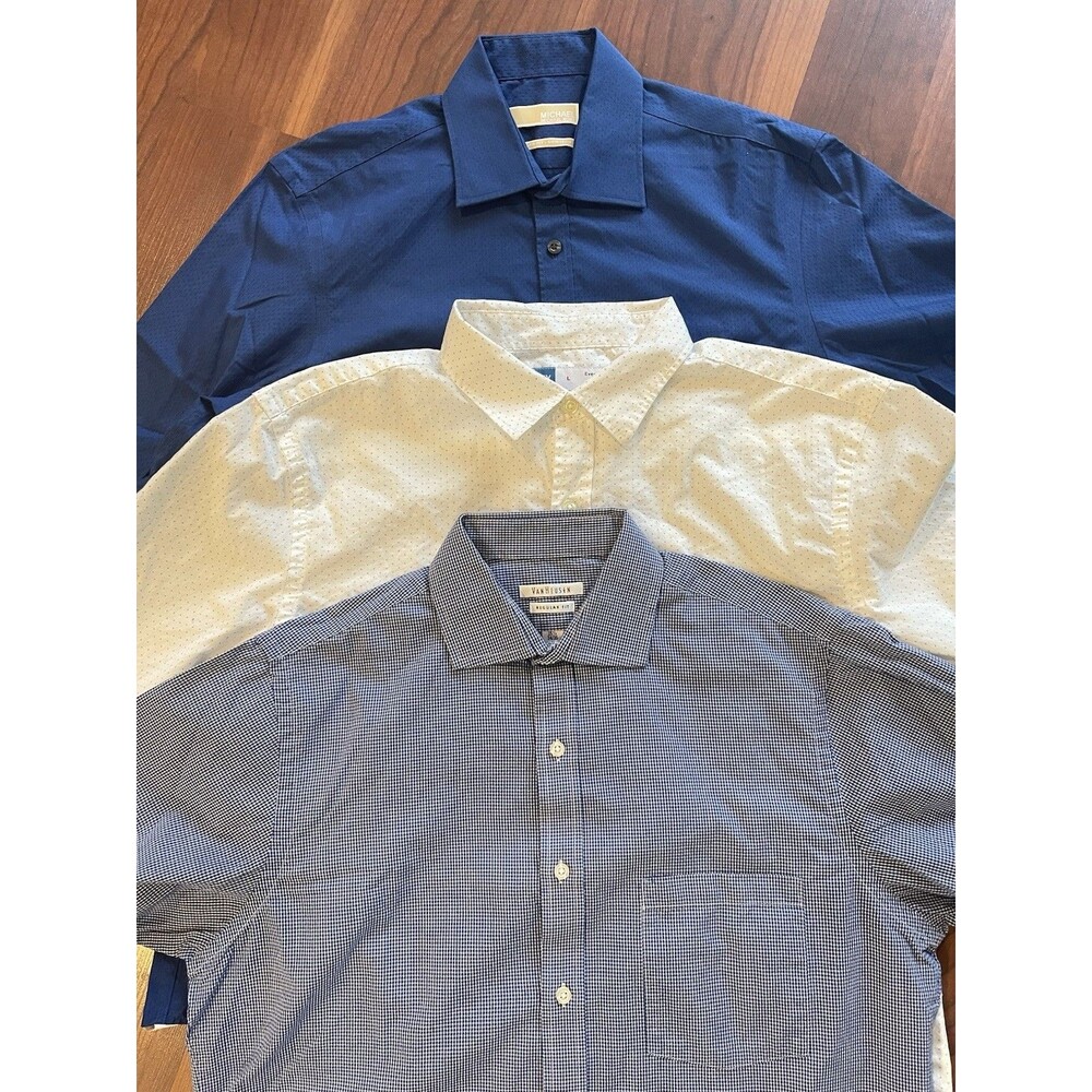 Men’s Lot of 3 Button Up Shirts Van Heusen/Old Navy/Michael Kors 15.5 34/35